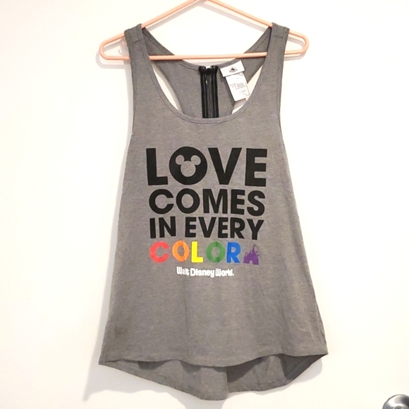 DISNEY PARKS 2019 racerback Rainbow zipper back Walt Disney World 2XL workout - Picture 1 of 6